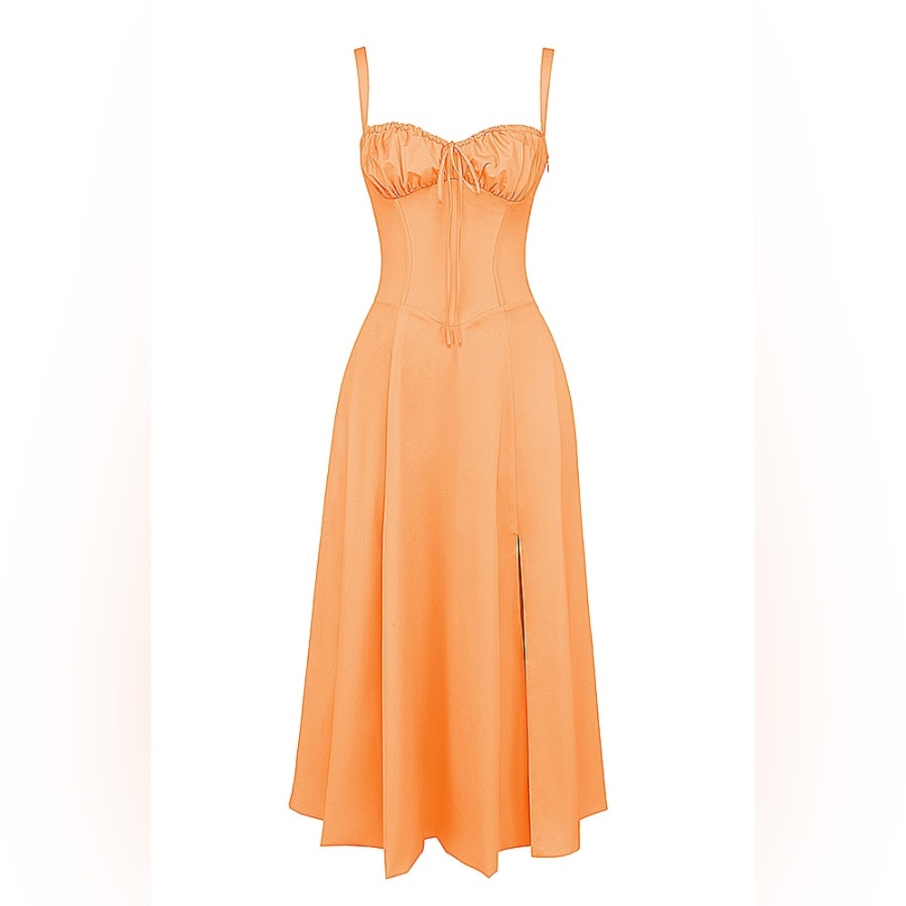 HOUSE OF CB 'Carmen' Tangerine Bustier Sundress NWOT - Picture 8 of 12